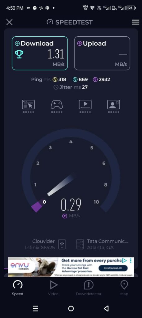 Atlanta server speed test
